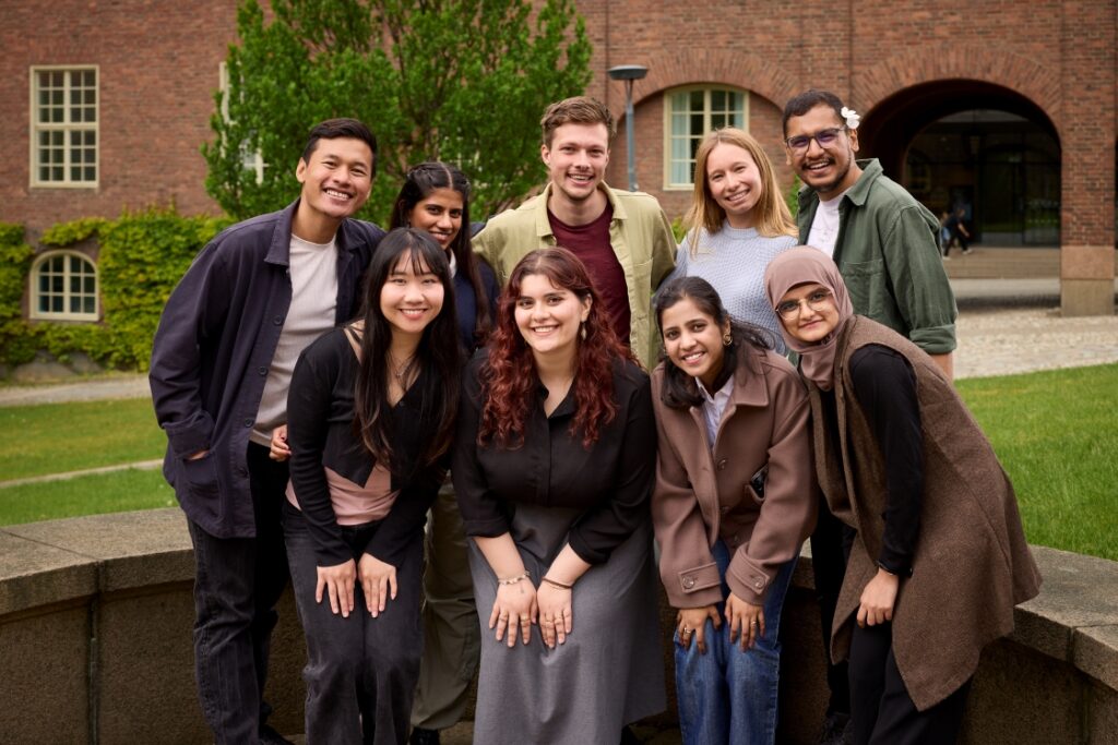 Group of students together on a university campus