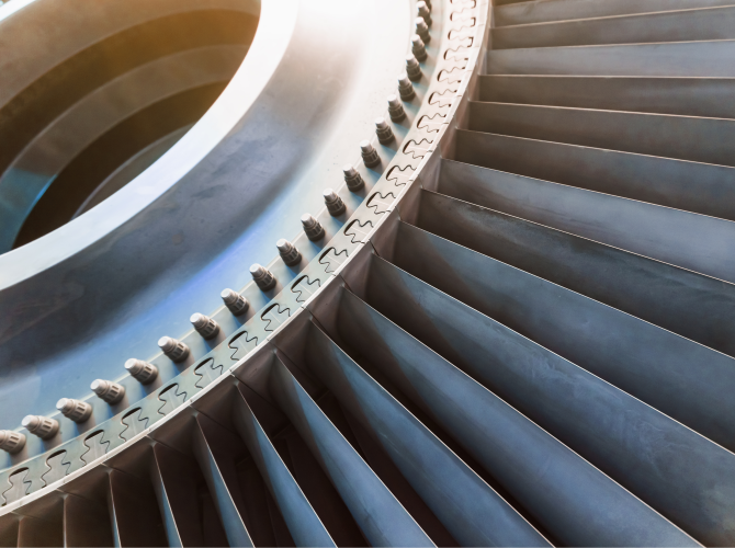 Close-up of turbine blades